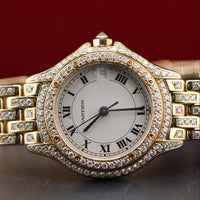 Cartier Cougar, Yellow Gold, Factory Diamond Bezel and Bracelet (Ref. 887907)
