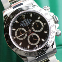 Rolex Cosmograph Daytona, Black Dial Steel Bezel (Ref. 116520)