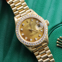 Rolex Ladies DateJust Lemon Diamond Dial, Diamond Bezel, President (Ref. 69138)