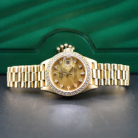 Rolex Ladies DateJust Lemon Diamond Dial, Diamond Bezel, President (Ref. 69138)