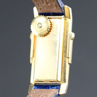 Cartier Duoplan Coulissant, 18k Gold, Leather Strap