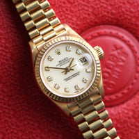 Rolex Ladies DateJust 26mm Cacholong Diamond Dial, President (Ref. 69178)