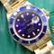 Rolex Submariner Full Gold, Blue Bezel with Purple Dial (Ref. 16618)