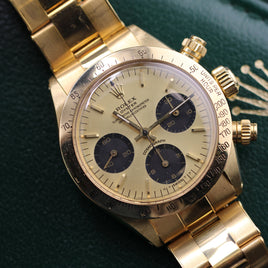 Rolex Daytona, Yellow Sigma Dial, Oyster Riveted Bracelet 18k Gold (Ref. 6265)