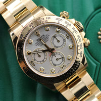 Rolex Daytona, Mother of Pearl Diamond Dial, 18k Gold (Ref. 116508)
