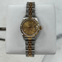 Rolex Ladies DateJust 26mm, Two Tone, Champagne Dial (Ref. 69173)