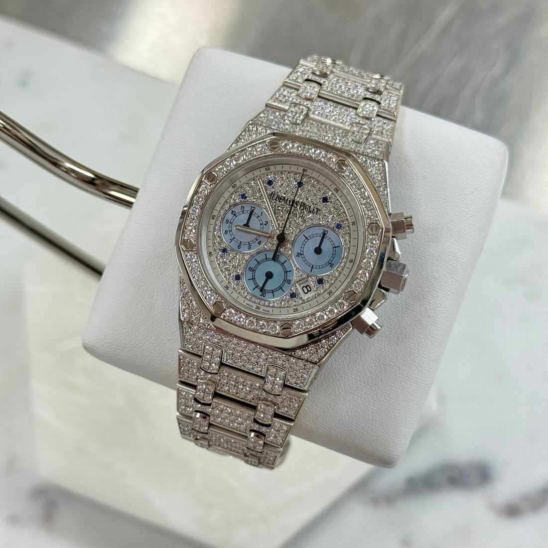 Audemars Piguet White Gold Royal Oak Chronograph *Factory Diamonds* Ref. 25978BC