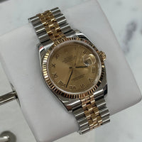 Rolex DateJust 36mm Two Tone, Champagne Roman Dial, Fluted Bezel (Ref. 116233)