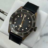 Tudor Bronze, Black Bezel on Black Leather (Ref. 79250BA)