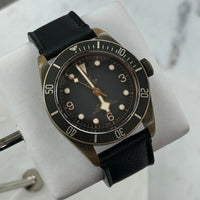 Tudor Bronze, Black Bezel on Black Leather (Ref. 79250BA)