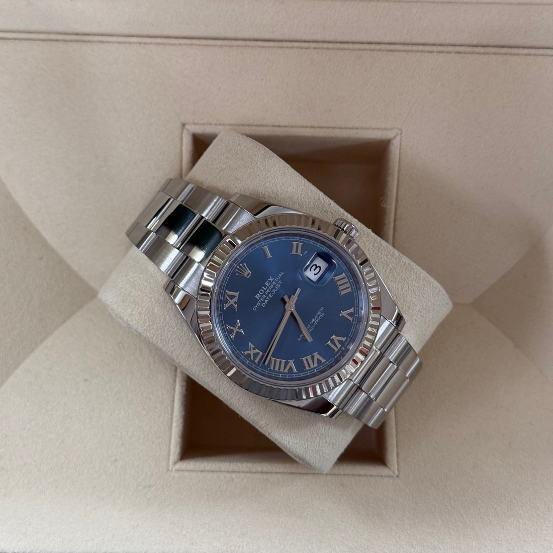 Rolex DateJust 41 Blue Roman Azzurro Dial 126334 Watch