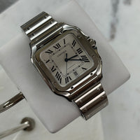 Cartier Santos Large, White Dial, Steel (Ref. WSSA0009)