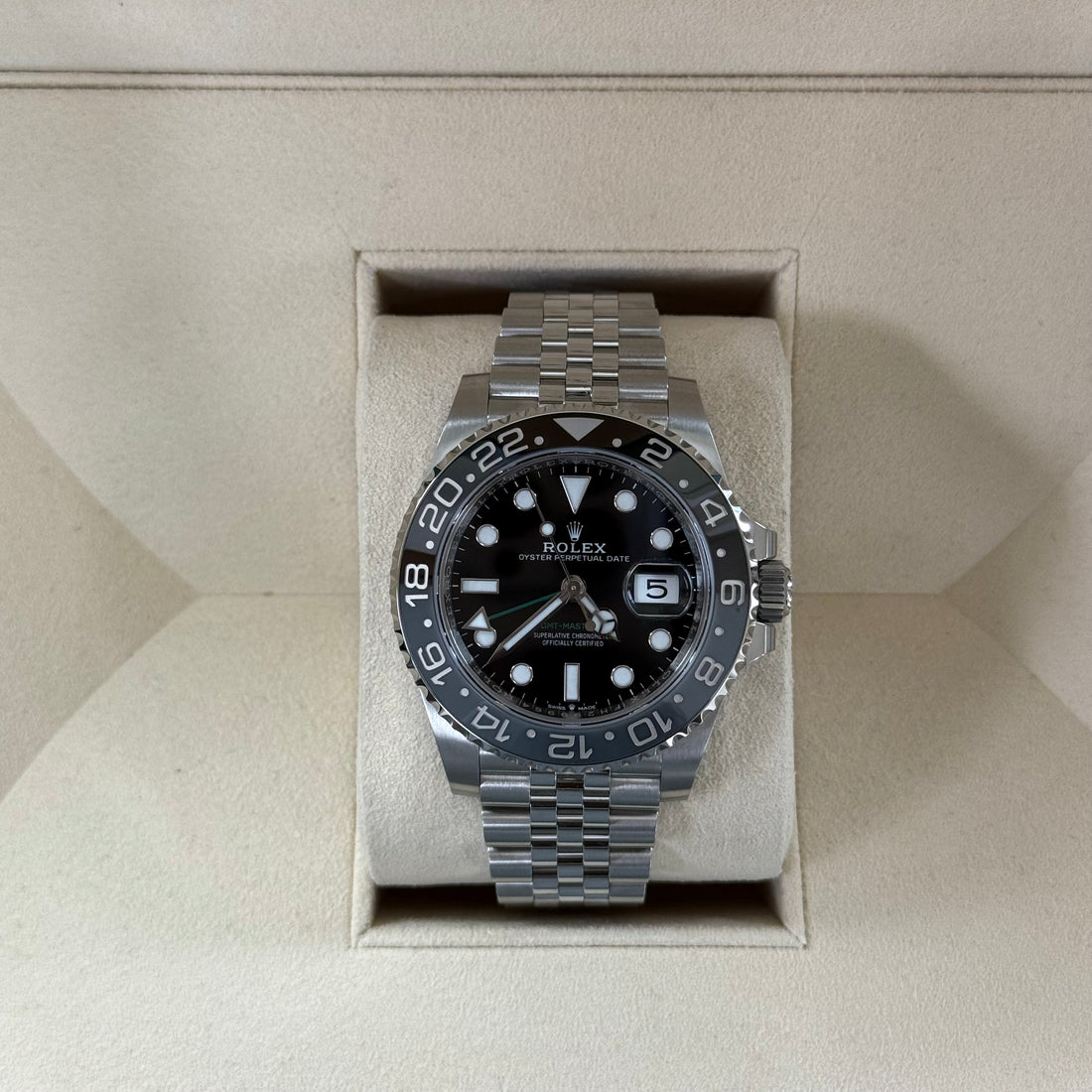 Rolex GMT-Master II "Bruce Wayne" Black/Grey Bezel on Jubilee 126710GRNR