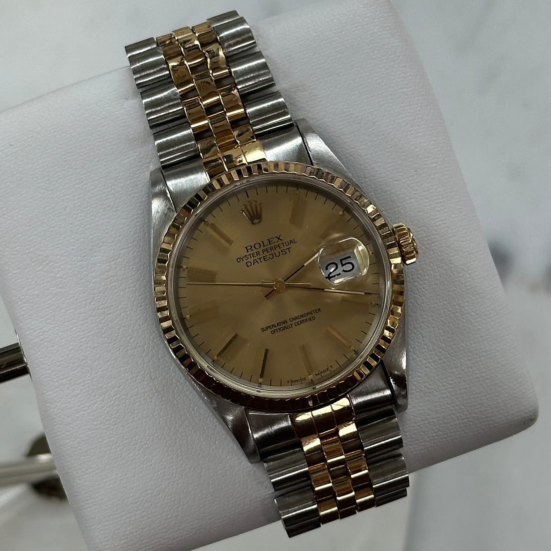 Rolex DateJust 36mm, Two Tone, Champagne Dial (Ref. 16233)