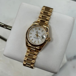 Rolex DateJust 26mm, Yellow Gold, President Band, White Dial (Ref. 179178)
