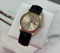 Rolex Day-Date 36 Yellow Gold on Leather Band Ref. 18038