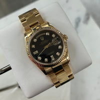 Rolex Day-Date 36mm, Gold Oyster, Black Diamond Dial (Ref. 118238)