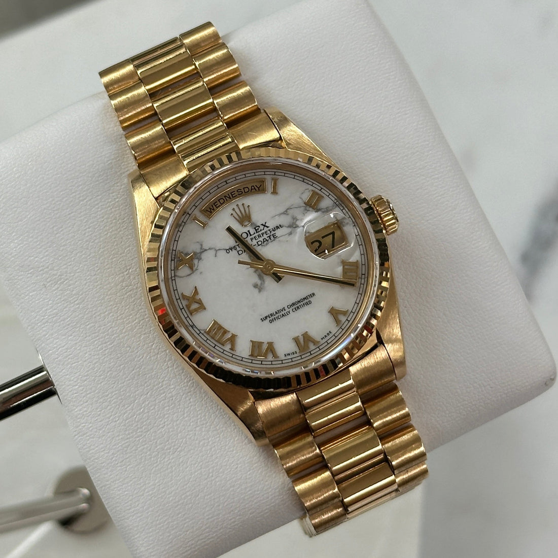 Rolex Day-Date 36mm, Howlite / Marble Dial (Ref. 18238)