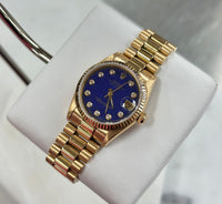 Rolex DateJust 31 Lapis Lazuli Pinball Diamond 18K Yellow Gold (Ref. 68278)