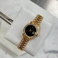 Rolex DateJust Yellow Gold President 26mm Factory Onyx Dial Ref. 69178