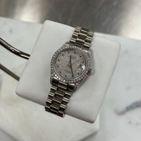 Rolex DateJust 31 White Gold Diamond Pave / Sapphire Ref. 68159