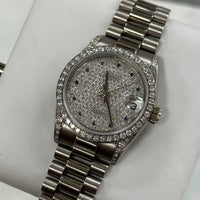 Rolex DateJust 31 White Gold Diamond Pave / Sapphire Ref. 68159