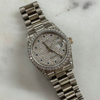 Rolex DateJust 31 White Gold Diamond Pave / Sapphire Ref. 68159