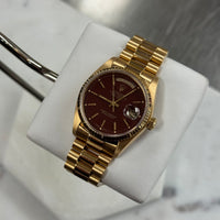 Rolex Day-Date 36mm "Ox-Blood" Stella Dial (Ref. 18038)