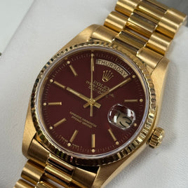 Rolex Day-Date 36mm "Ox-Blood" Stella Dial (Ref. 18038)
