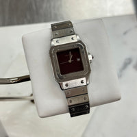 Cartier Santos Stainless Steel Red Wine Burgundy Dial Ref. 2960