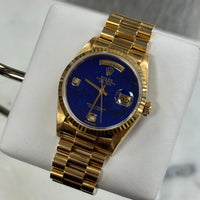 Rolex Day-Date 36 Lapis Lazuli Diamond 6/9 Ref. 18038