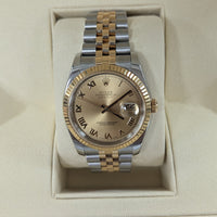 Rolex DateJust 36mm Two Tone, Champagne Roman Dial, Fluted Bezel (Ref. 116233)