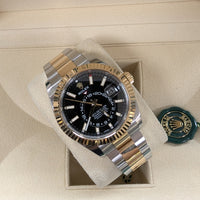 Rolex Sky-Dweller, Two Tone 18k Gold, Black Dial (Ref. 326933)
