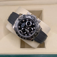 Rolex Daytona, 18k White Gold, Factory Black Diamond Dial on Oysterflex (Ref. 116519LN)