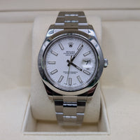 Rolex DateJust II, White Stick, Smooth Bezel 41mm (Ref. 116300)