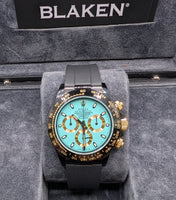Rolex "Blaken" Daytona, Tiffany Blue Dial, Yellow Gold Black, (Ref. 116503)