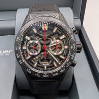 Tag Heuer Carrera Chronograph, Black Dial, Black Rubber Strap (Ref. CBG2090.FT6145)