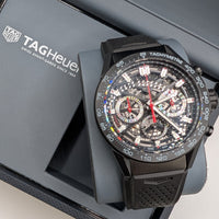 Tag Heuer Carrera Chronograph, Black Dial, Black Rubber Strap (Ref. CBG2090.FT6145)