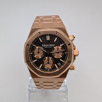 Audemars Piguet Royal Oak 41mm, Rose Gold Chrono, Chocolate Dial (Ref: 26239OR)