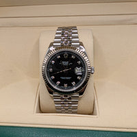 Rolex DateJust 41mm, Black Dial with Diamonds, Jubilee Bracelet (Ref. 126334)