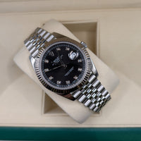 Rolex DateJust 41mm, Black Dial with Diamonds, Jubilee Bracelet (Ref. 126334)