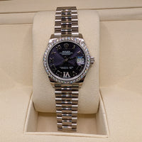 Rolex Ladies DateJust 31mm, White Gold, Aubergine Dial (Ref. 278289RBR)