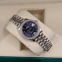 Rolex Ladies DateJust 31mm, White Gold, Aubergine Dial (Ref. 278289RBR)