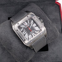 Cartier Santos-100, Large Carbon Mens Watch (Ref. WSSA0006)
