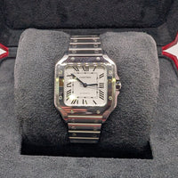 Cartier Santos MINT, Mid-Size 35mm White Roman Stainless Steel (Ref. WSSA0029)