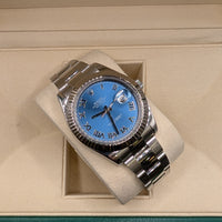 Rolex DateJust II, Blue Roman Dial, Fluted bezel on Oyster(Ref. 116334)