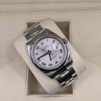 Rolex DateJust 36mm, Silver Roman Dial, Smooth Bezel (Ref. 116200)