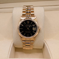 Rolex Ladies DateJust 31mm, Black Dial, Yellow Gold (Ref. 68278)
