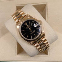 Rolex Ladies DateJust 31mm, Black Dial, Yellow Gold (Ref. 68278)