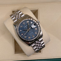 Rolex DateJust 36mm, Blue Anniversary Dial with Diamonds on Jubilee (Ref. 116234)